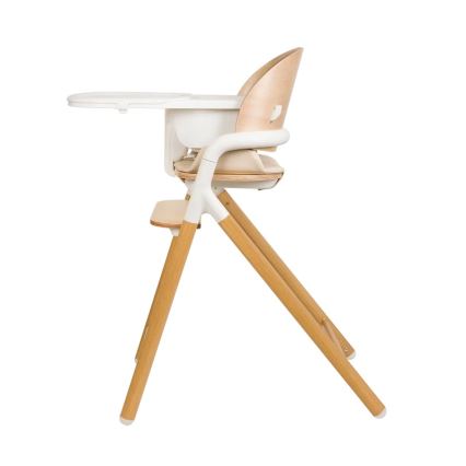 Lionelo - Chaise de repas 3 en 1 pour enfant CELIA Blanc / bois naturel