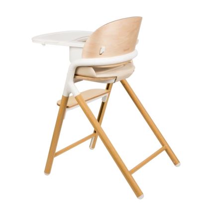 Lionelo - Chaise de repas 3 en 1 pour enfant CELIA Blanc / bois naturel