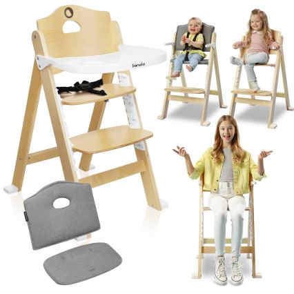Lionelo - Chaise de repas 3 en 1 pour enfant FLORIS Blanc Naturel