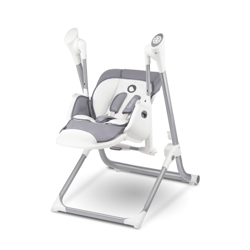 Lionelo - Chaise de repas pour enfant NILES Gris 4xAA