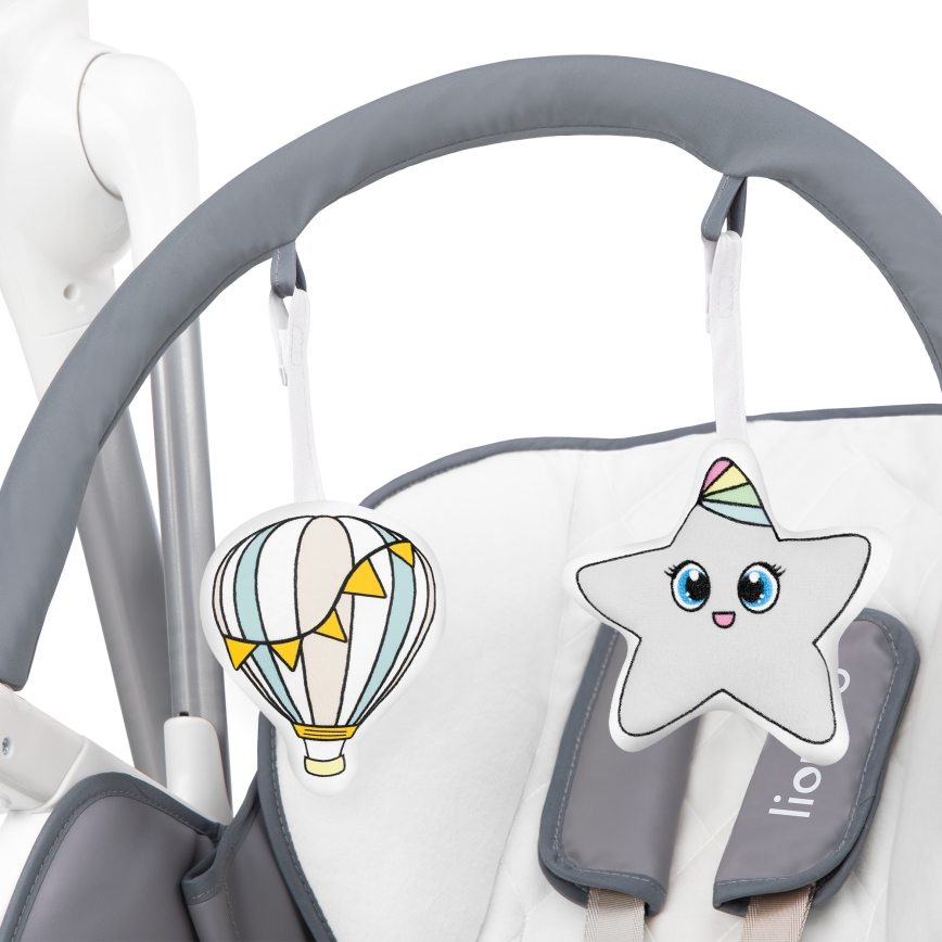 Lionelo - Chaise de repas pour enfant NILES Gris 4xAA
