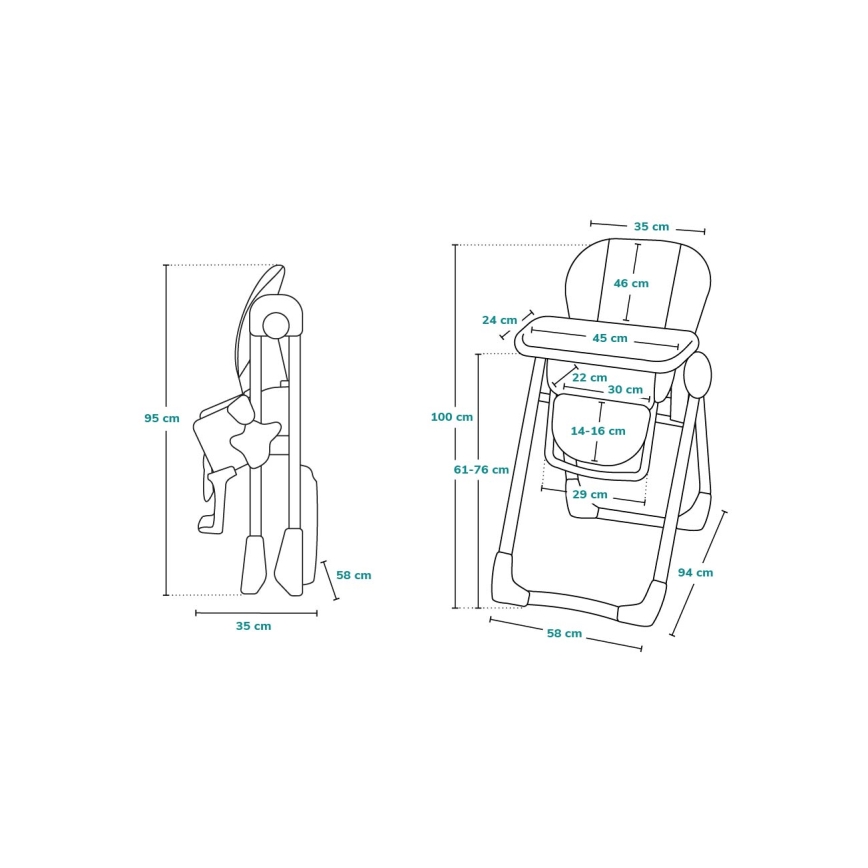 Lionelo - Chaise de repas pour enfant ZANNA beige