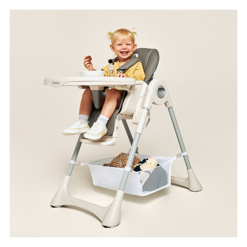 Lionelo - Chaise de repas pour enfant ZANNA grise