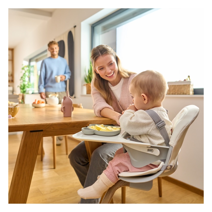 Lionelo - Chaise haute 2 en 1 pour enfant DALIA blanche/grise