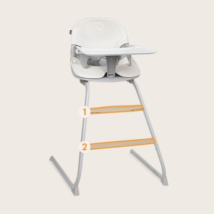 Lionelo - Chaise haute 2 en 1 pour enfant DALIA blanche/grise