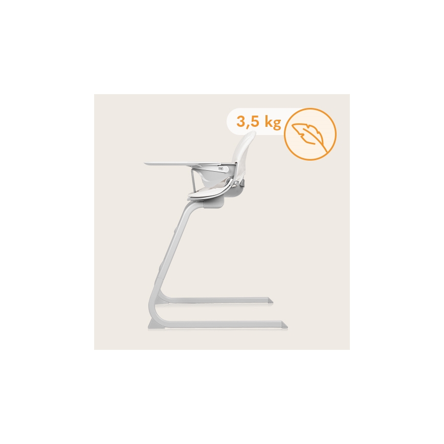 Lionelo - Chaise haute 2 en 1 pour enfant DALIA blanche/grise