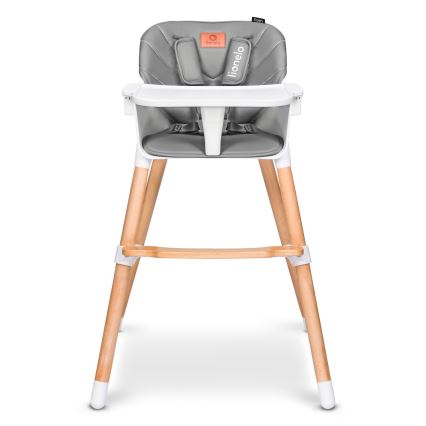 Lionelo - Chaise haute 2 en 1 pour enfant KOEN Grey Stone