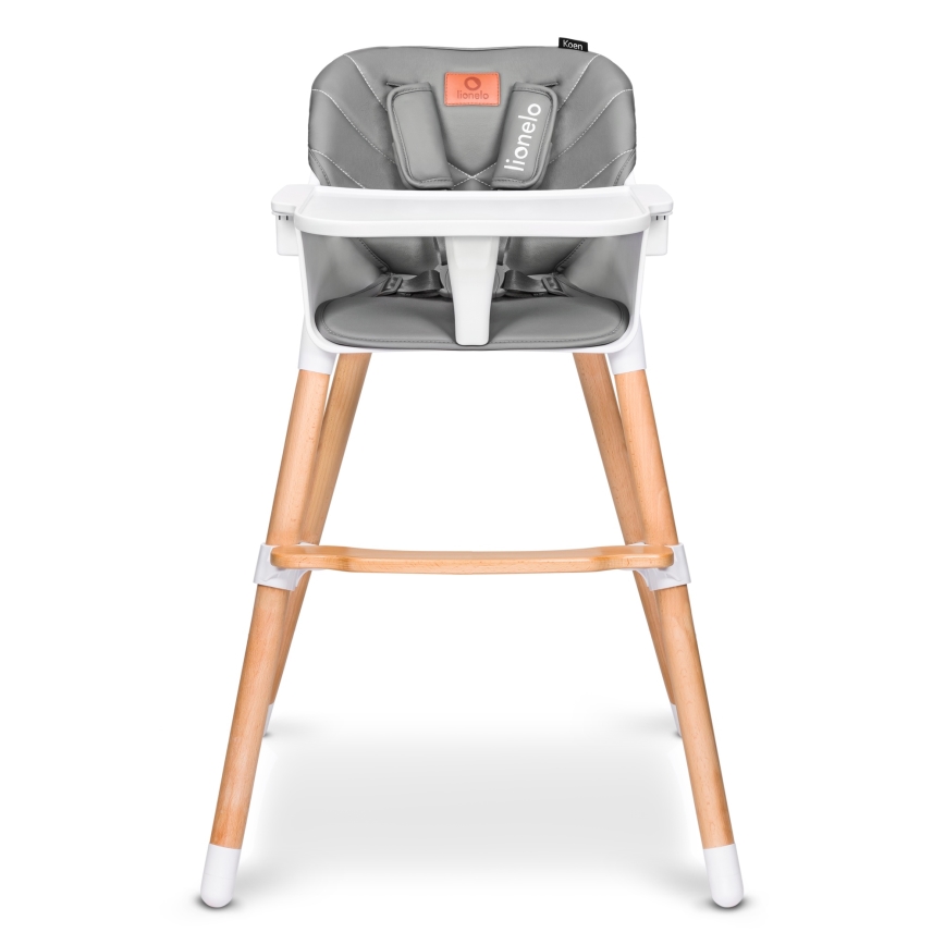 Lionelo - Chaise haute 2 en 1 pour enfant KOEN Grey Stone