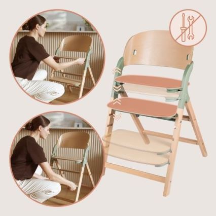 Lionelo - Chaise haute 3 en 1 pour enfant MEGAN Bois Vert