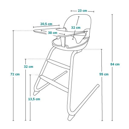 Lionelo - Chaise haute enfant 2en1 DALIA blanc/gris