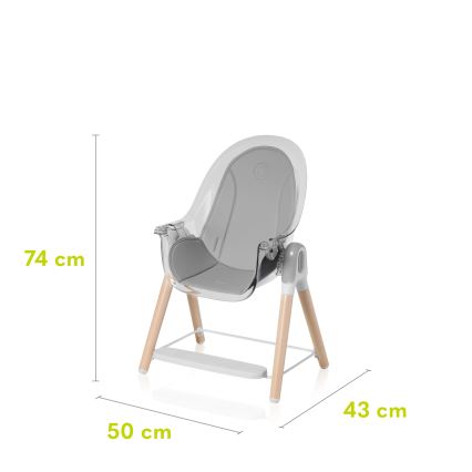 Lionelo - Chaise haute pour enfant MAYA Blanc, hêtre