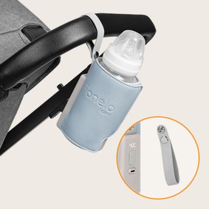 Lionelo - Chauffe-biberon rechargeable THERMUP GO PLUS 10W/5V bleu/gris