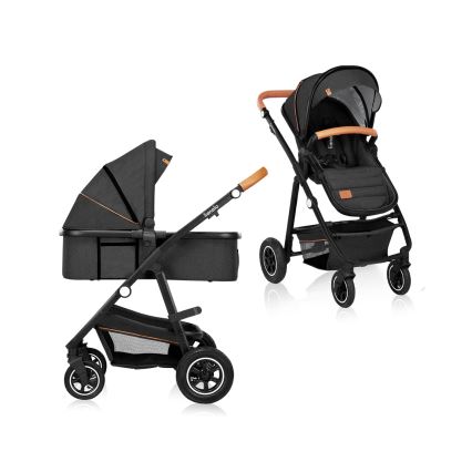 Lionelo - Combi-kinderwagen 2-in-1 AMBER Grijs Grafiet