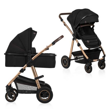 Lionelo - Combi-kinderwagen 2-in-1 AMBER Zwart Onyx