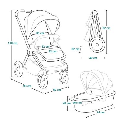 Lionelo - Combi-kinderwagen 2-in-1 MIKA PLUS Beige Sand