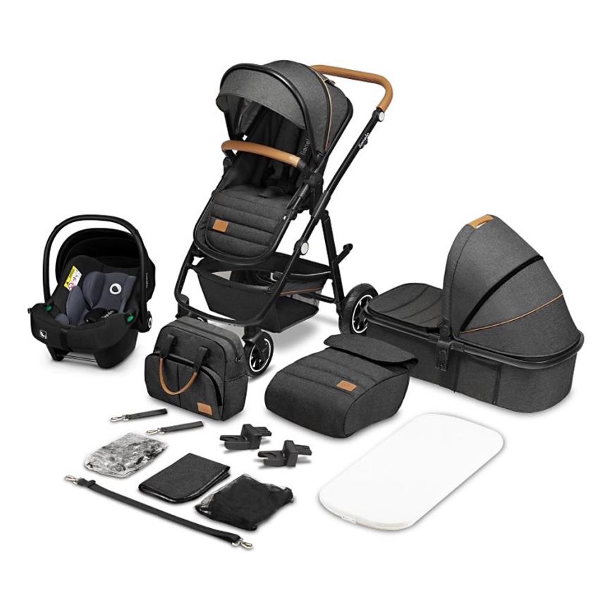 Lionelo - Combi-kinderwagen 3-in-1 AMBER Grijs Grafiet
