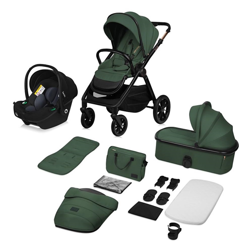 Lionelo - Combi-kinderwagen 3-in-1 LAYLA Groen Bos