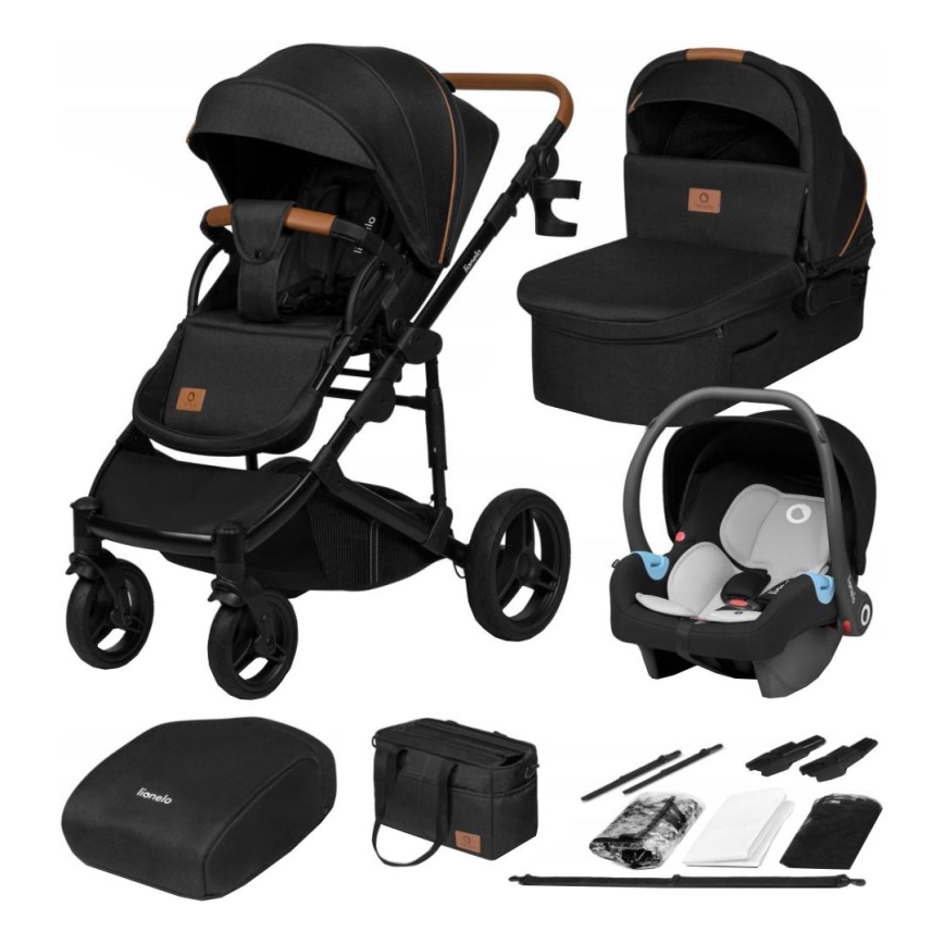 Lionelo - Combi-kinderwagen 3-in-1 MARI TOUR Black Onyx