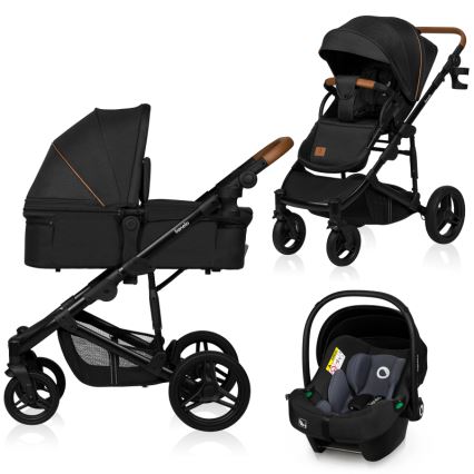 Lionelo - Combi-kinderwagen 3-in-1 MARI TOUR Black Onyx