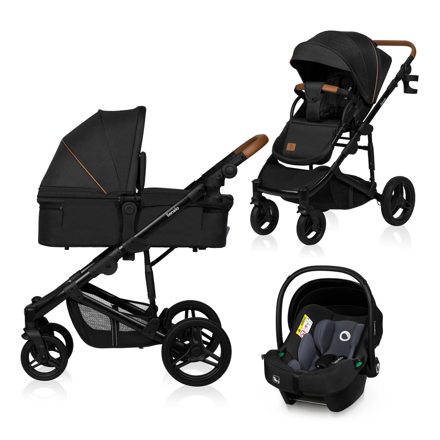 Lionelo - Combi-kinderwagen 3-in-1 MARI TOUR Black Onyx