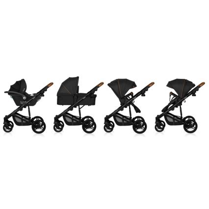 Lionelo - Combi-kinderwagen 3-in-1 MARI TOUR Black Onyx