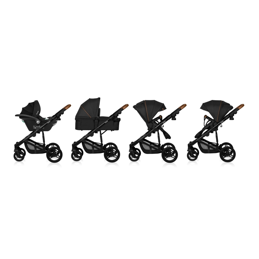 Lionelo - Combi-kinderwagen 3-in-1 MARI TOUR Black Onyx