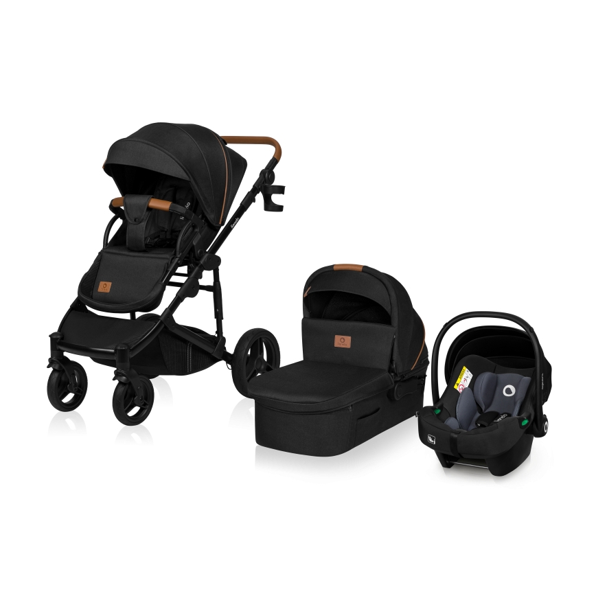 Lionelo - Combi-kinderwagen 3-in-1 MARI TOUR Black Onyx