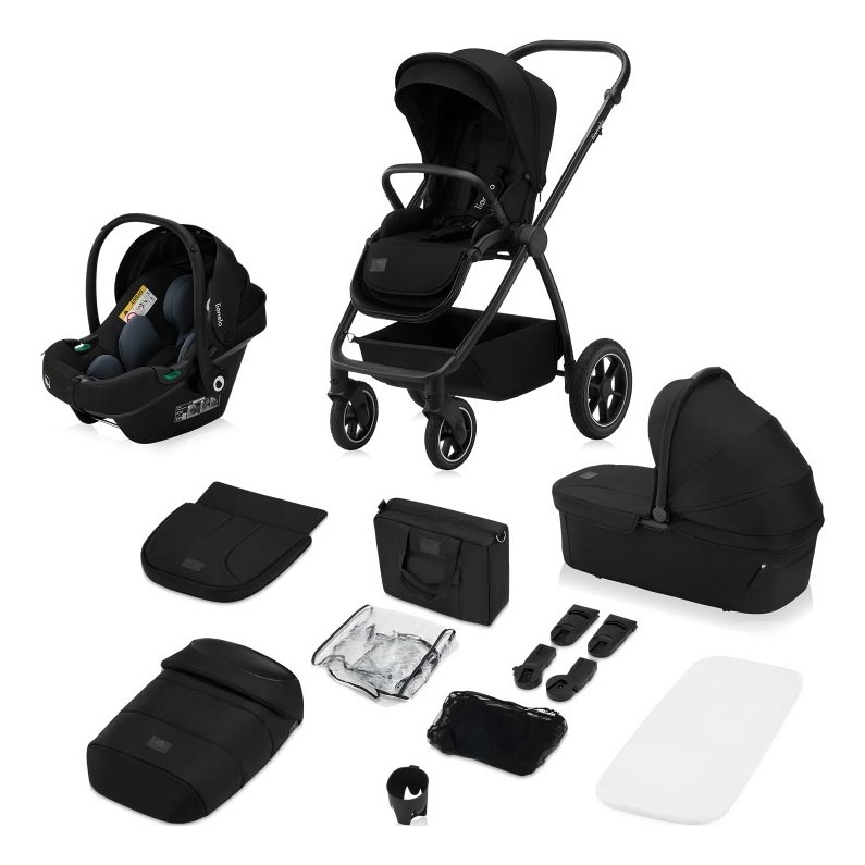 Lionelo - Combi-kinderwagen 3-in-1 MERIL Black Onyx