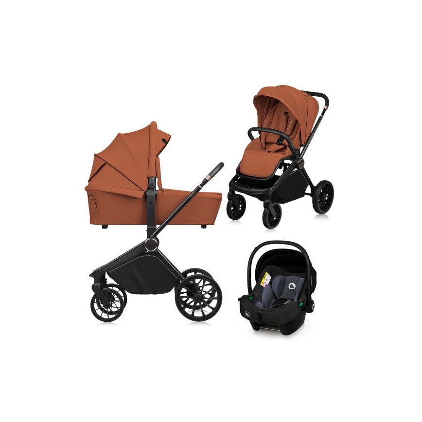 Lionelo - Combikinderwagen 3-in-1 MIKA PLUS Roestbruin