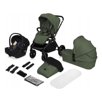 Lionelo - Combinatie 3-in-1 kinderwagen MIKA PLUS Olijfgroen