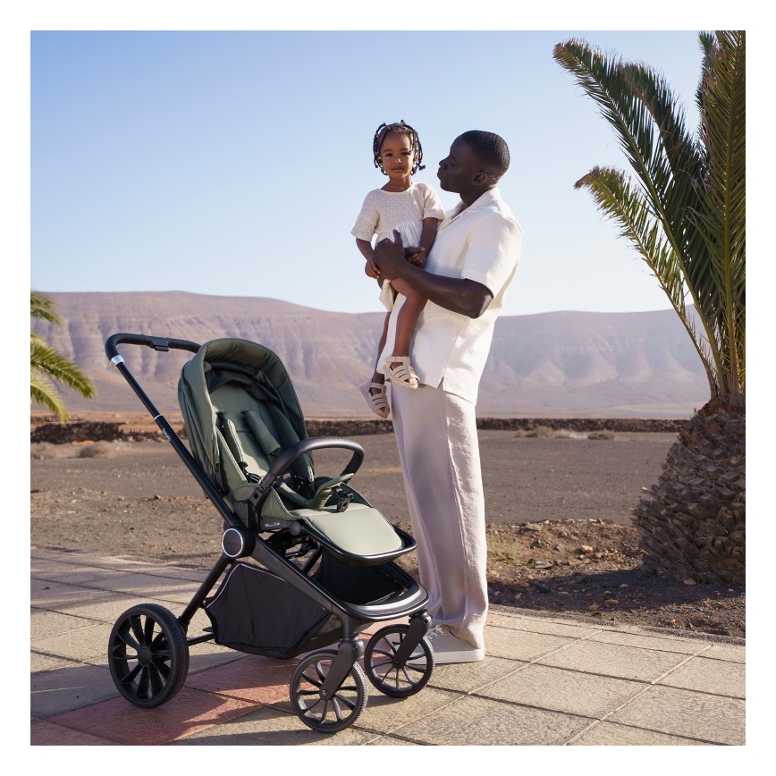 Lionelo - Combinatie 3-in-1 kinderwagen MIKA PLUS Olijfgroen