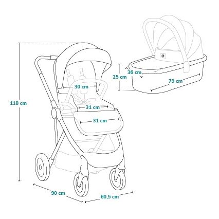 Lionelo - Combinatiekinderwagen 2-in-1 AMBER PLUS Beige Zand