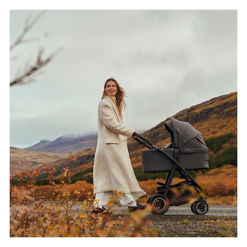 Lionelo - Combinatiekinderwagen 2-in-1 AMBER PLUS Grijs Grafiet