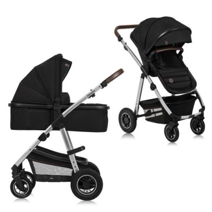Lionelo - Combinatiekinderwagen 2-in-1 AMBER Zwart/Zilver