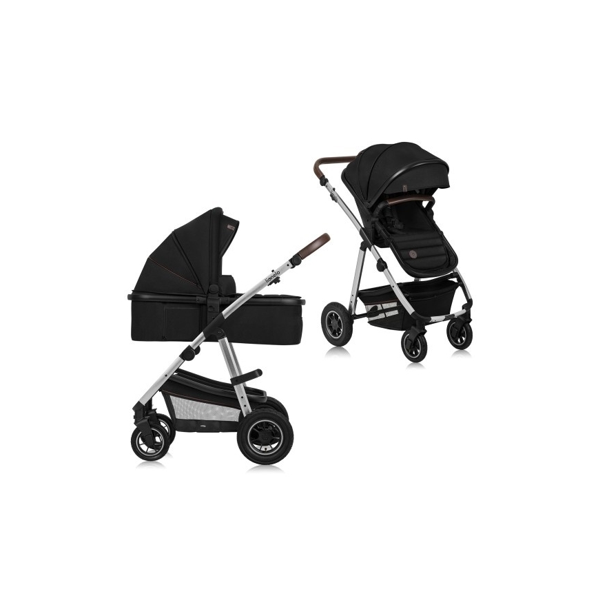 Lionelo - Combinatiekinderwagen 2-in-1 AMBER Zwart/Zilver