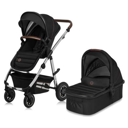 Lionelo - Combinatiekinderwagen 2-in-1 AMBER Zwart/Zilver