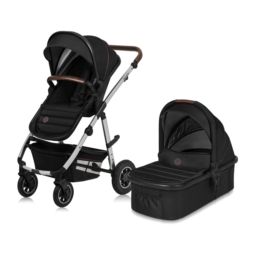 Lionelo - Combinatiekinderwagen 2-in-1 AMBER Zwart/Zilver