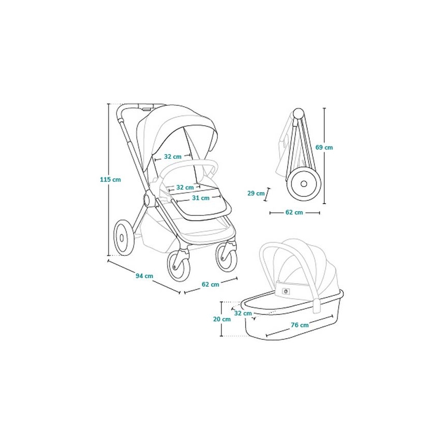 Lionelo - Combinatiekinderwagen 2-in-1 LAYLA Bruin (roestkleurig)