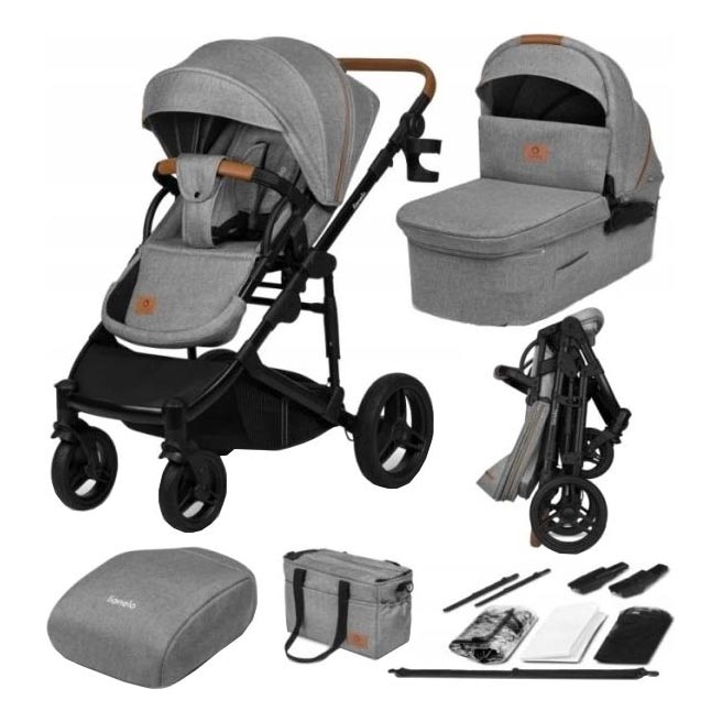 Lionelo - Combinatiekinderwagen 2-in-1 MARI TOUR Grey Stone