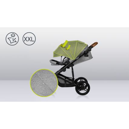 Lionelo - Combinatiekinderwagen 2-in-1 MARI TOUR Grey Stone