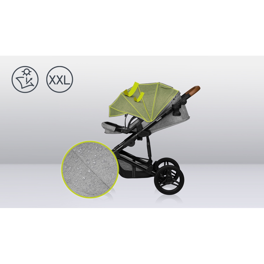 Lionelo - Combinatiekinderwagen 2-in-1 MARI TOUR Grey Stone