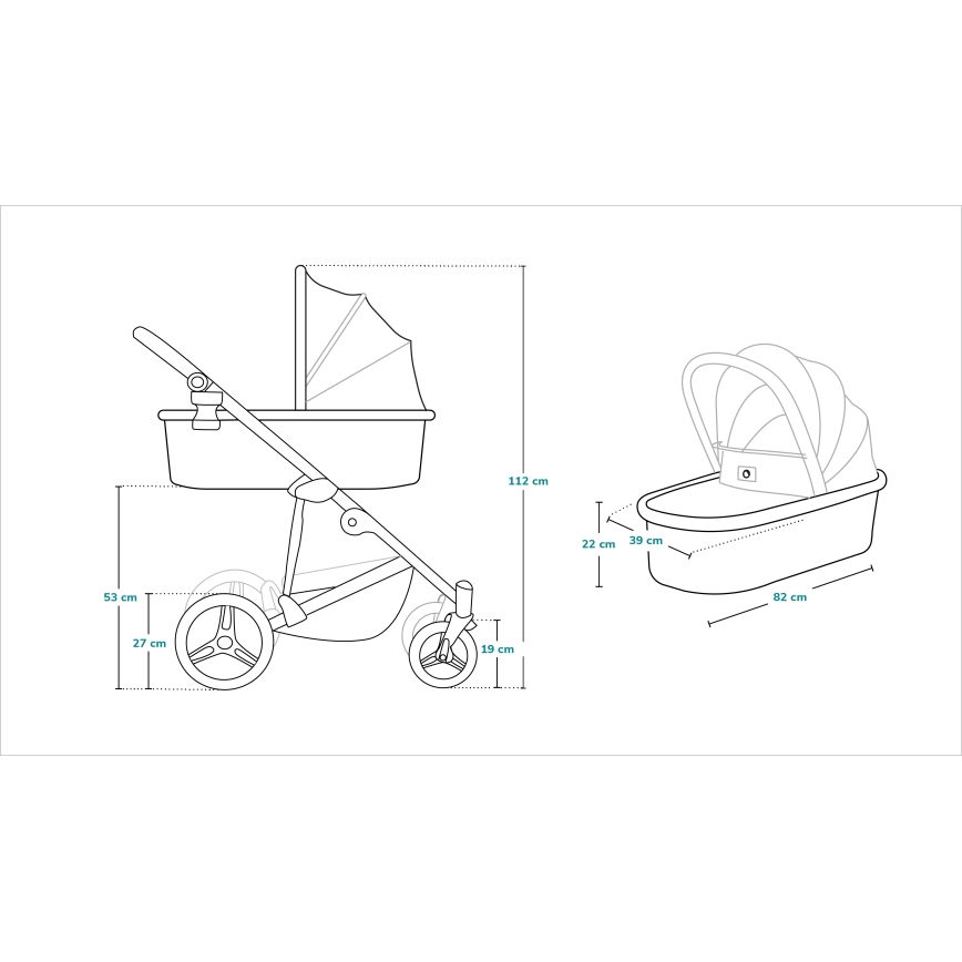 Lionelo - Combinatiekinderwagen 2-in-1 MARI TOUR Grey Stone