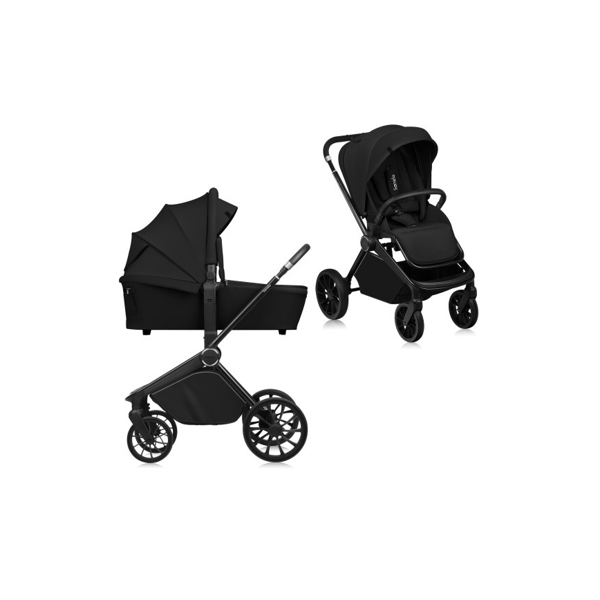 Lionelo - Combinatiekinderwagen 2-in-1 MIKA PLUS Zwart Onyx
