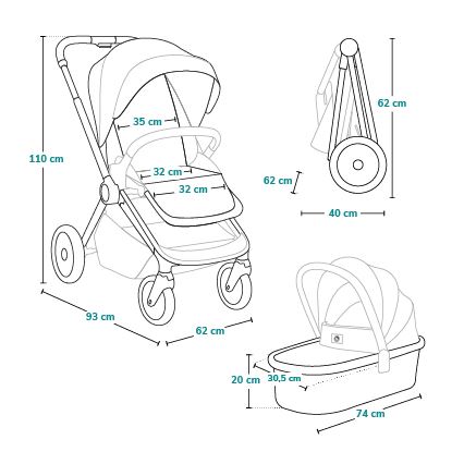 Lionelo - Combinatiekinderwagen 2-in-1 MIKA PLUS Zwart Onyx