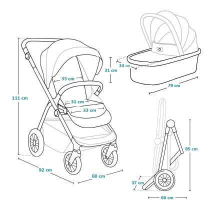 Lionelo - Combinatiekinderwagen 3-in-1 BIANKA Beige Zand