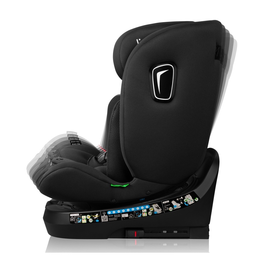 Lionelo - Draaibare autostoel BRAVE i-Size met basis 40-150 cm Zwart Carbon