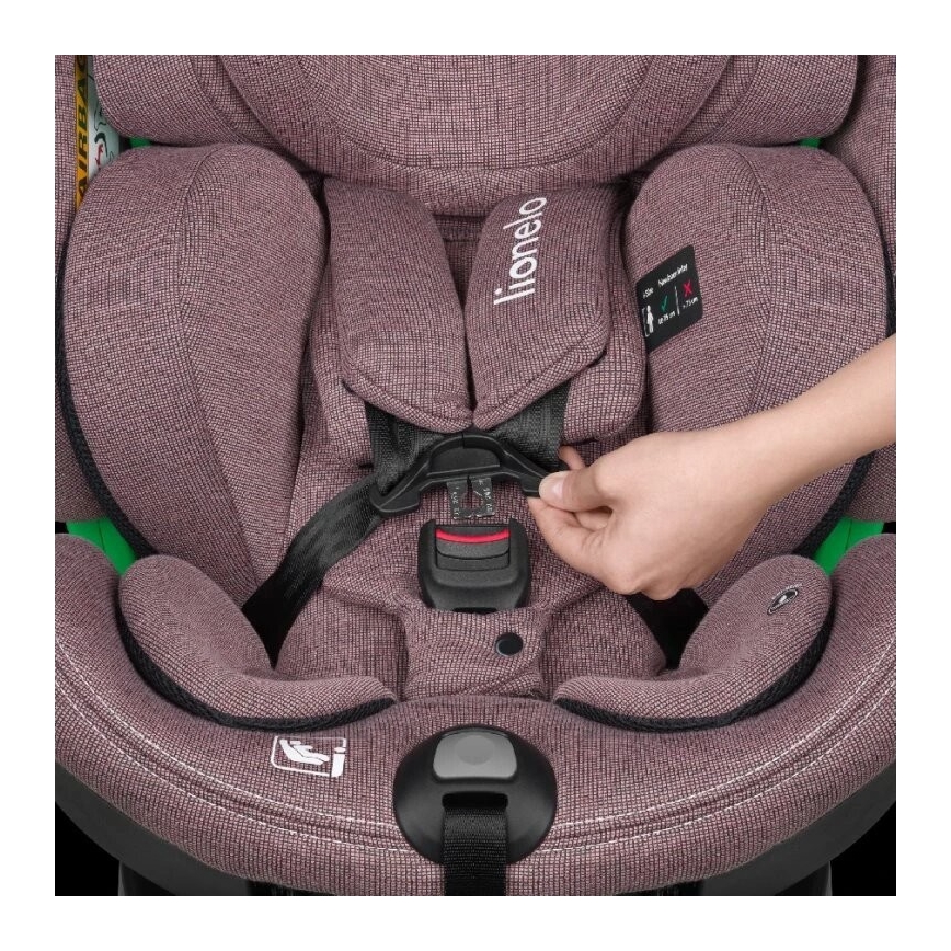 Lionelo - Autostoel met draaibare basis HARMONY i-Size 40-150 cm roze