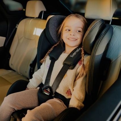 Lionelo - Draaibare autostoel HARPER i-Size met basis 76-150 cm Black Carbon