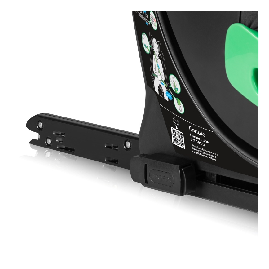 Lionelo - Draaibare autostoel HARPER i-Size met basis 76-150 cm Black Carbon