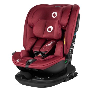 Lionelo - Draaibare autostoel met basis BASTIAAN i-Size 40-150 cm bordeauxrood
